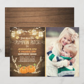 ハロウィン 誕生日 招待 パッチ 双子 秋 招待状 (正面/裏面)