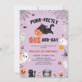 ハロウィン 誕生日 猫 1歳の誕生日 招待状 (正面)