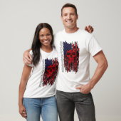 ハロウィン 赤いドクロ アメリカ国旗 クモの巣 コウモリ Tシャツ (ユニセックス)