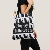ハロウィン 遊び心 黒白 猫 パターン トートバッグ (クローズアップ)
