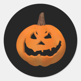ハロウィン:邪悪なジャック・オ・ランタン：ステッカー ラウンドシール