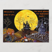 ハロウィン、部分、家幽霊のよく出るな、招待状魔法使い