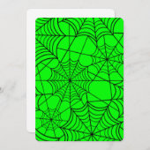 ハロウィン 酸緑 クモの巣 招待状 (正面/裏面)