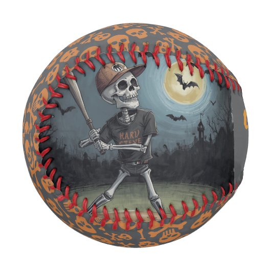 ハロウィン 野球, スケルトン, 墓のボールリーグ 野球ボール (正面左)