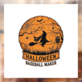 ハロウィン 野球 メーカー 飛ぶ魔女 木製 月 ウィンドウサイン (シート2)