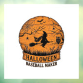 ハロウィン 野球 メーカー 飛ぶ魔女 木製 月 ウィンドウサイン (シート3)