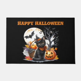 ハロウィン �門マット お化けの猫とかぼちゃ ドアマット
