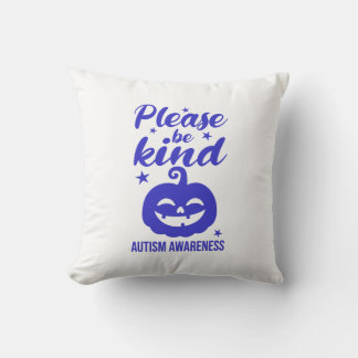 ハロウィン 青いカボチャ 自閉症 Awareness クッション