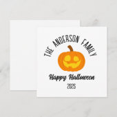ハロウィン 顔が光るカボチャ デザイン 名前入り シーズンカード (正面/裏面)