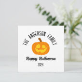 ハロウィン 顔が光るカボチャ デザイン 名前入り シーズンカード (スタンド正面)