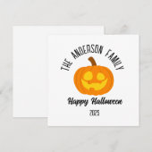 ハロウィン 顔が光るカボチャ デザイン 名前入り シーズンカード (正面/裏面)