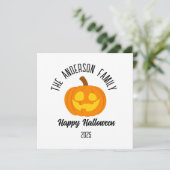 ハロウィン 顔が光るカボチャ デザイン 名前入り シーズンカード (スタンド正面)