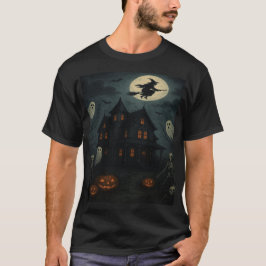 ハロウィン 飛ぶ魔女Tシャツ Tシャツ