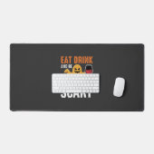 ハロウィン 食べる 飲む 怖い ゴースト デザイン_1 デスクマット (キーボード&マウス)