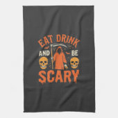 ハロウィン 食べる 飲む 怖い リーパー デザイン_1 キッチンタオル (縦)
