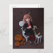 ハロウィン.食べ菓子 シーズンポストカード (正面/裏面)