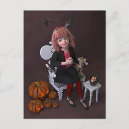 ハロウィン.食べ菓子 シーズンポストカード