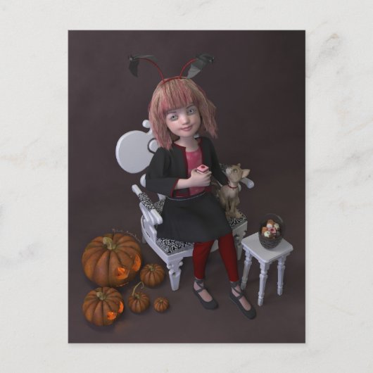 ハロウィン.食べ菓子 シーズンポストカード (正面)