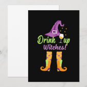 ハロウィン 飲み干せ 魔女の誕生日 招待状 (正面/裏面)