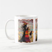 ハロウィン 魔女と猫の幻想芸術 Witch Way コーヒーマグカップ (左)