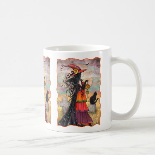 ハロウィン 魔女と猫の幻想芸術 Witch Way コーヒーマグカップ (右)