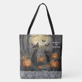 ハロウィン、魔女の猫とブーブーな仲間たち トートバッグ (正面)