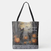 ハロウィン、魔女の猫とブーブーな仲間たち トートバッグ (裏面)