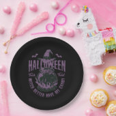 ハロウィン “魔女の私のキャンディを奪うな” 紙皿 (パーティー)