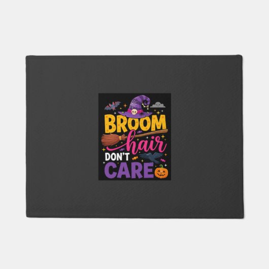 ハロウィン 魔女の箒 ハゲてても気にしない クオート ドアマット (正面)