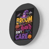 ハロウィン 魔女の箒 ハゲない 楽しい言葉 ラージ壁時計 (傾斜)