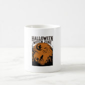 ハロウィン 魔女ゾーン 黒猫 墓場 コウモリ 月 コーヒーマグカップ (中央)
