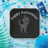 ハロウィン　魔女猫 ペーパープレート (パーティー)