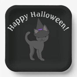 ハロウィン 魔女猫 ペーパープレート
