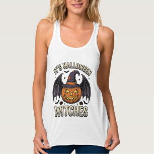 ハロウィン 魔女 かぼちゃ ヴィンテージ コウモリ Tシャツ_1 タンクトップ