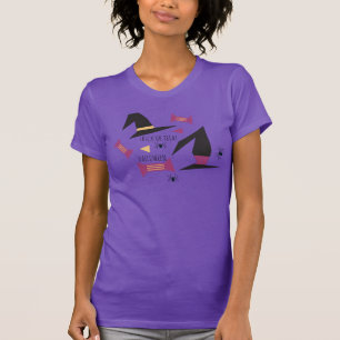 ハロウィン 魔女 キャンディ クモ 紫 Tシャツ