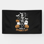 ハロウィン 魔女 ギフト スケルトン 怖い日を 横断幕 (横)