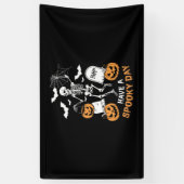 ハロウィン 魔女 ギフト スケルトン 怖い日を 横断幕 (縦)