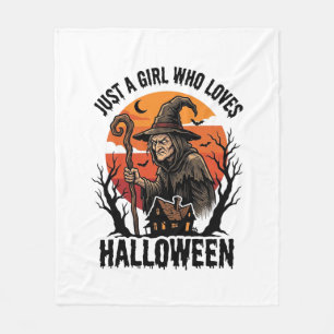 ハロウィン 魔女 シャツ ビンテージ 彫刻 コスチューム アート フリースブランケット