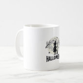 ハロウィン 魔女 月 ヴィンテージ 彫刻 デザイン_1 コーヒーマグカップ (正面左)