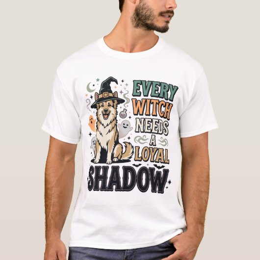 ハロウィン 魔女 犬 スピリッツ Tシャツ (正面)