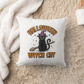 ハロウィン 魔女 猫 ビンテージ 彫刻 デザイン_1 クッション (ブランケット)
