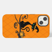 ハロウィン 魔女 猫 iPhoneケース (裏面横)