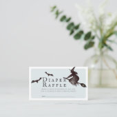 ハロウィン 魔女 青 赤ちゃん おむつ くじ券 エンクロージャーカード (スタンド正面)