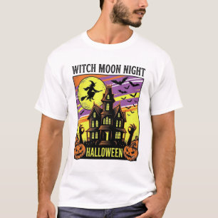 ハロウィン 魔女 Tシャツ ヴィンテージ 幽霊屋敷の夜_