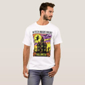ハロウィン 魔女 Tシャツ ヴィンテージ 幽霊屋敷の夜_ (正面フル)