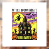 ハロウィン 魔女 Tシャツ ヴィンテージ 幽霊屋敷の夜_ ウィンドウサイン (シート2)