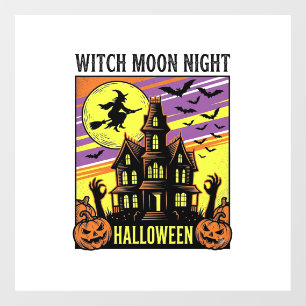 ハロウィン 魔女 Tシャツ ヴィンテージ 幽霊屋敷の夜_ ウィンドウサイン