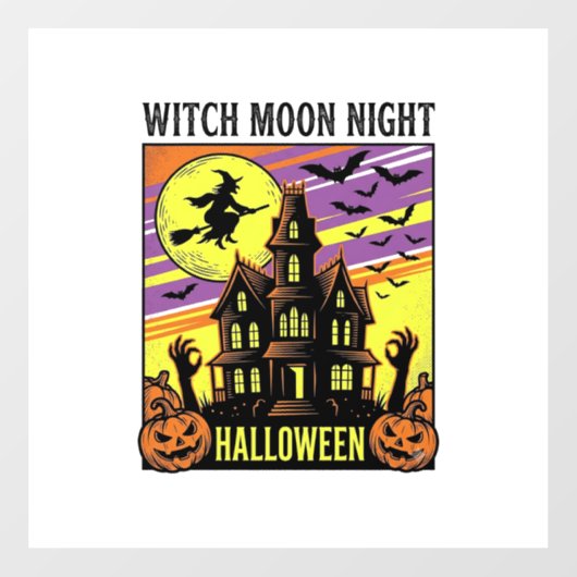 ハロウィン 魔女 Tシャツ ヴィンテージ 幽霊屋敷の夜_ ウィンドウサイン (シート)