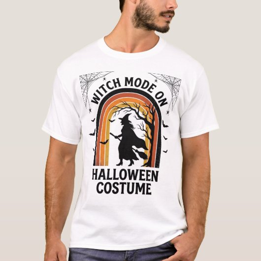 ハロウィン 魔女 Tシャツ 面白い コスチューム ヴィンテージ 彫刻 (正面)