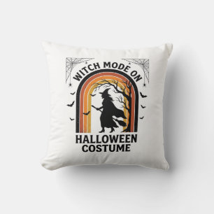 ハロウィン 魔女 Tシャツ 面白い コスチューム ヴィンテージ 彫刻 クッション